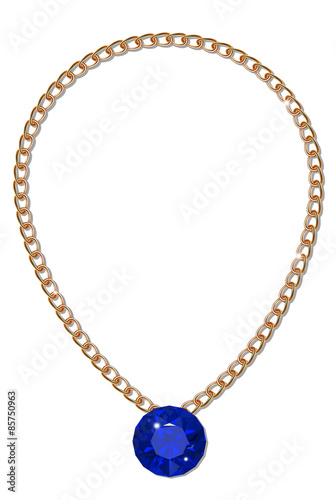 Gold chain with gemstone