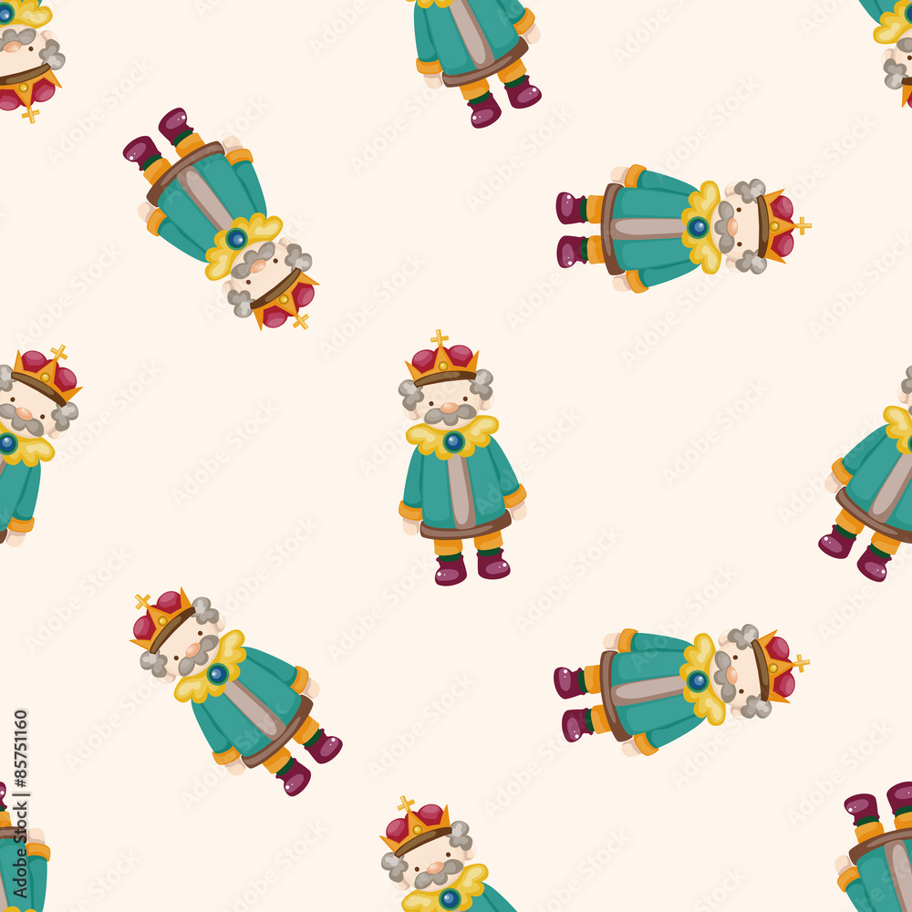 Obraz premium Royal theme king , cartoon seamless pattern background