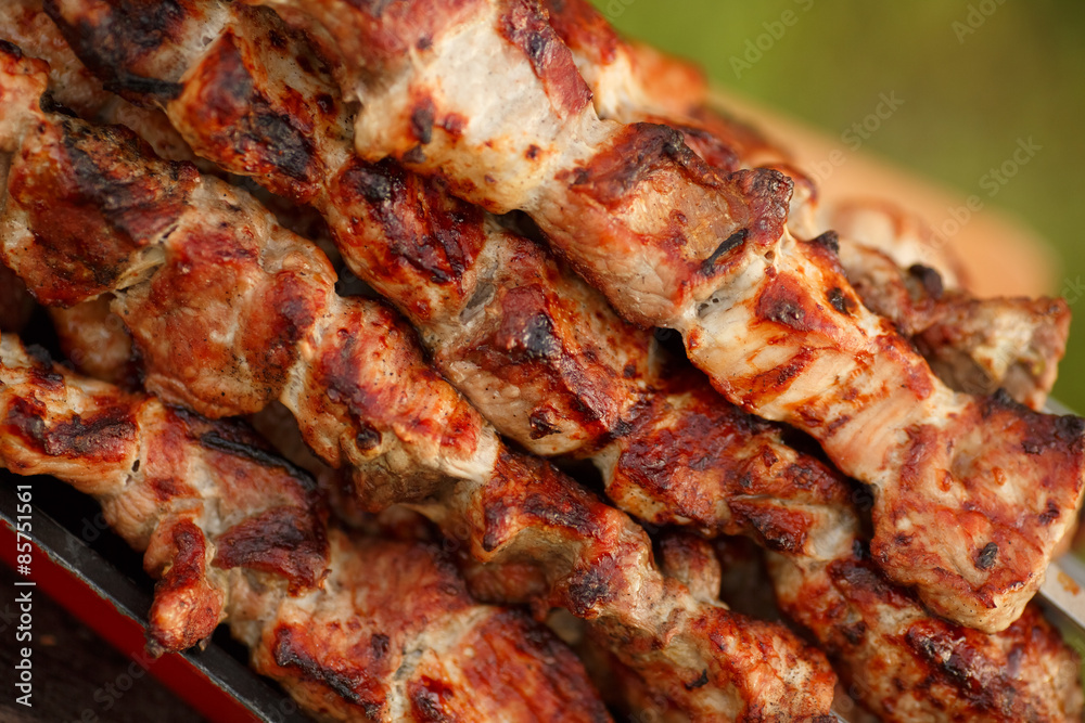 Barbecue grilled pork shashlik meat