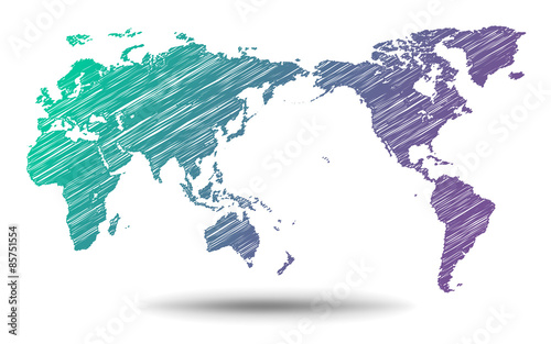 世界地図・手描き　- world map -