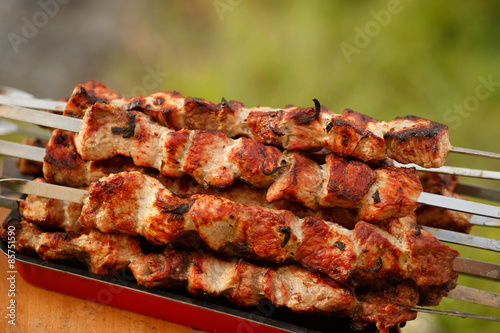 Barbecue grilled pork shashlik meat