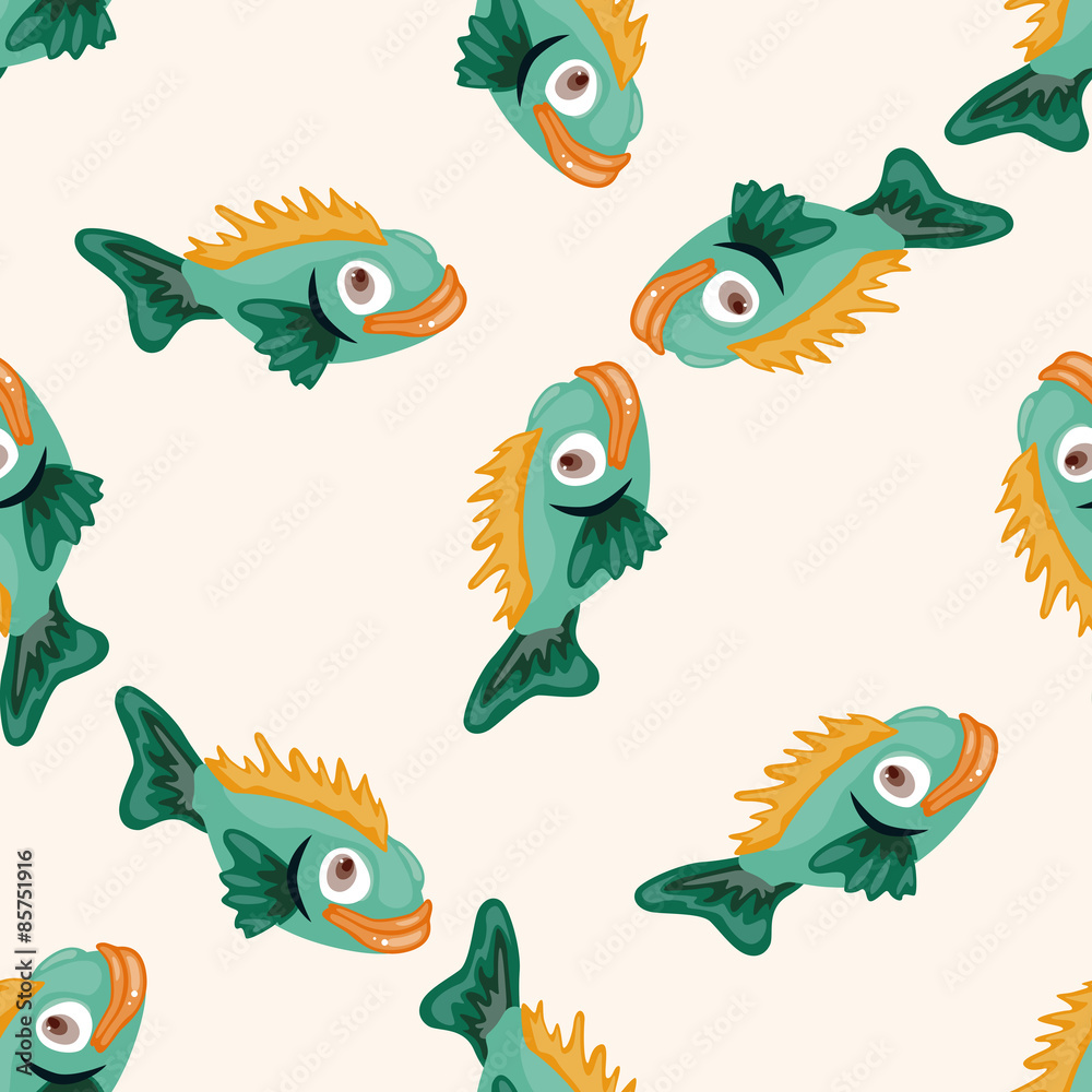 Naklejka premium fish , cartoon seamless pattern background