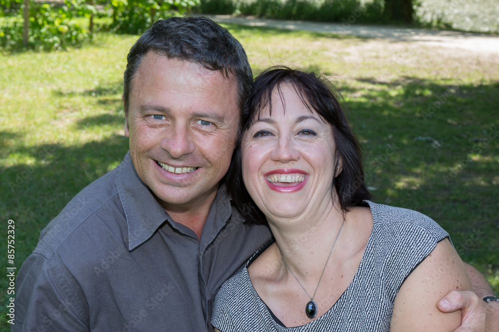 Summer scene of a happy middle aged couple Summer scene of a happy middle aged couple