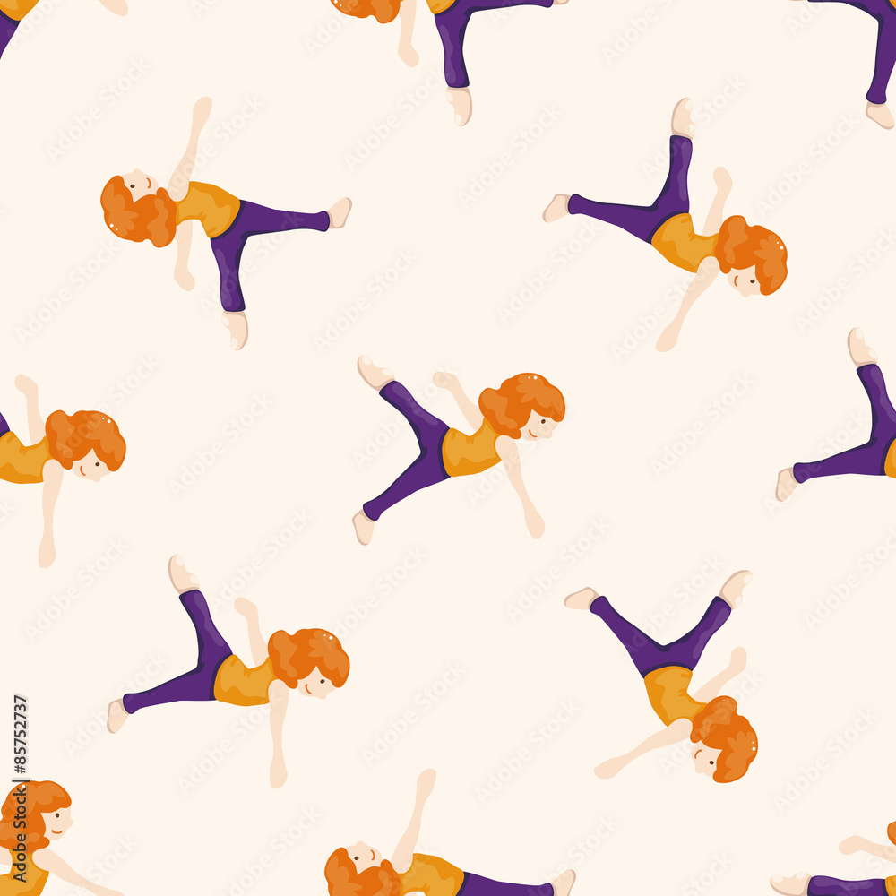 Fototapeta premium dancer , cartoon seamless pattern background