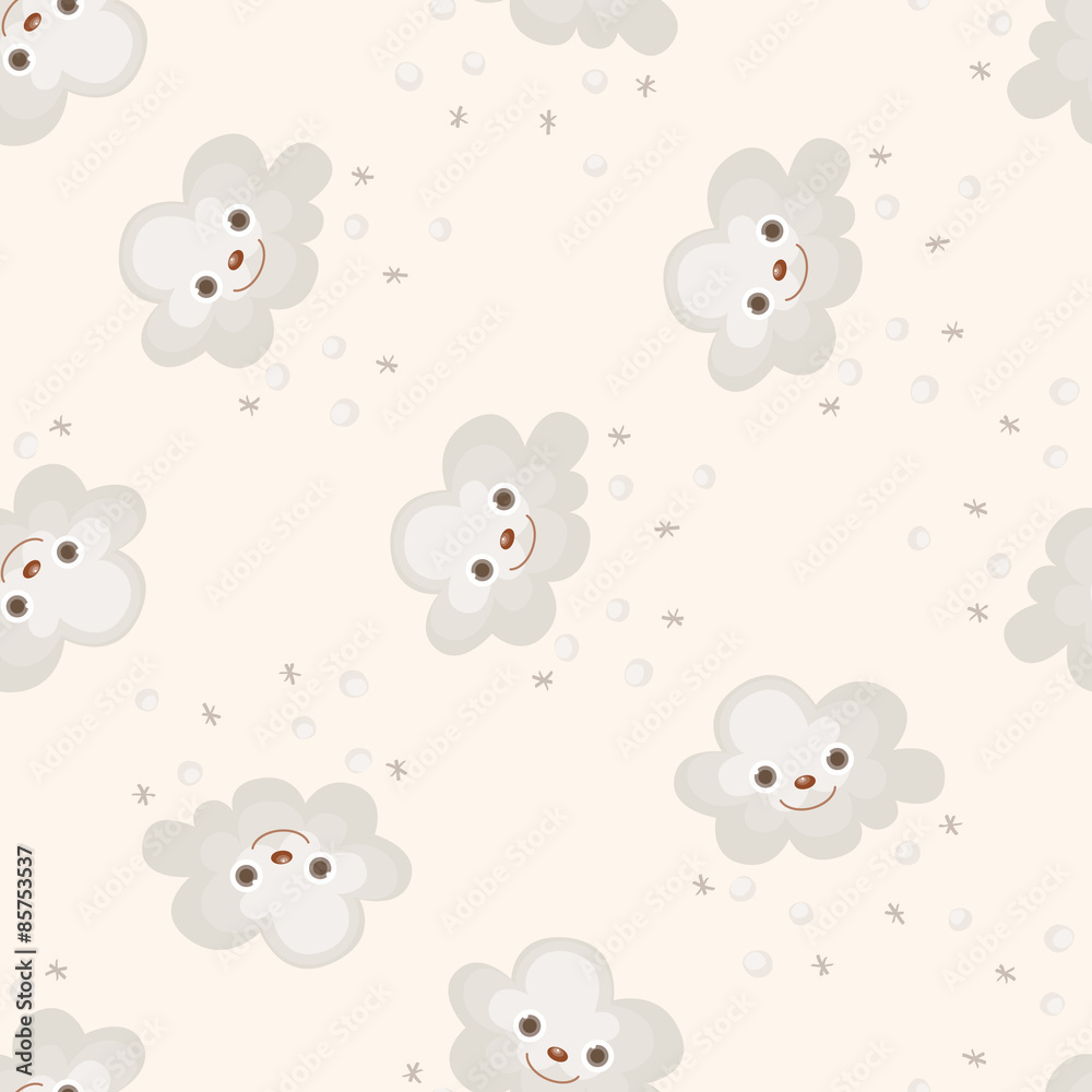 weather snowy , cartoon seamless pattern background