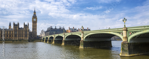 Panoramic view of Big Ben and bridge photo