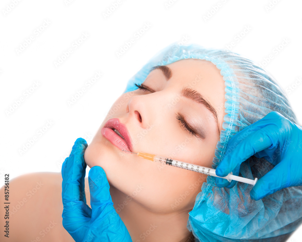 woman receiving botox injection woman receiving botox injection