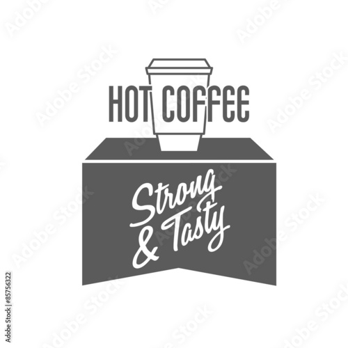 Logo with coffee cup and typing