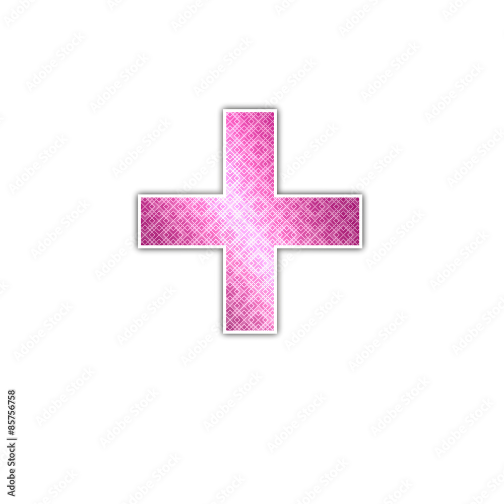 Fototapeta premium Glossy plus sign white background pattern