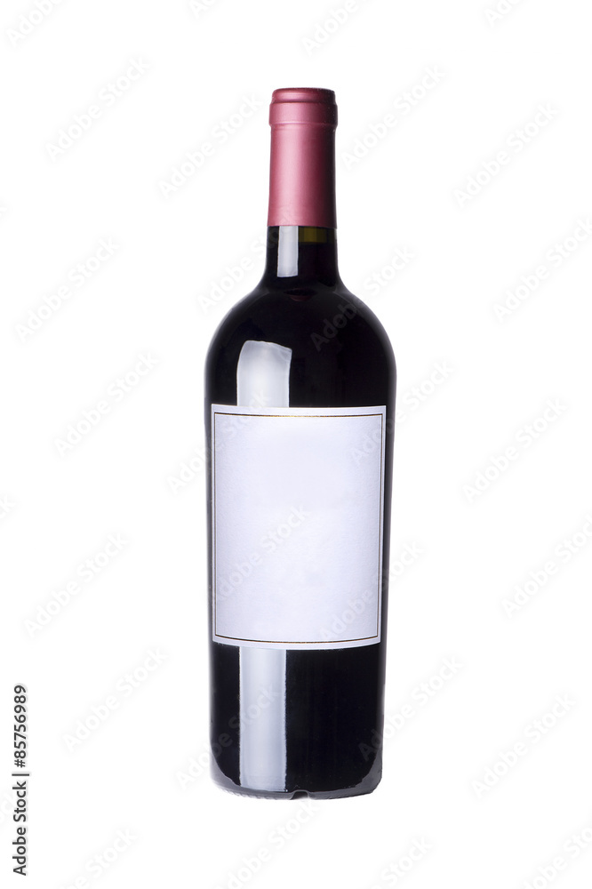 wine bottle isolated on white