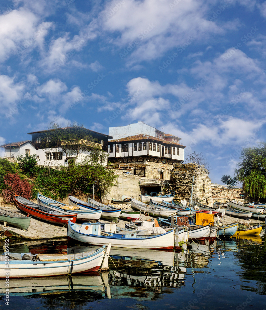 Harbor in Nesbar, Bulgaria