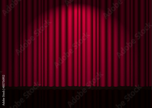 vector background with red velvet curtain