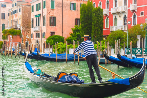 Gondolas on Canal Grande in Venice, Italy photo