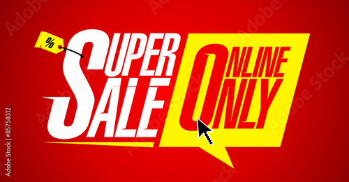 Super sale online only, fashion banner.