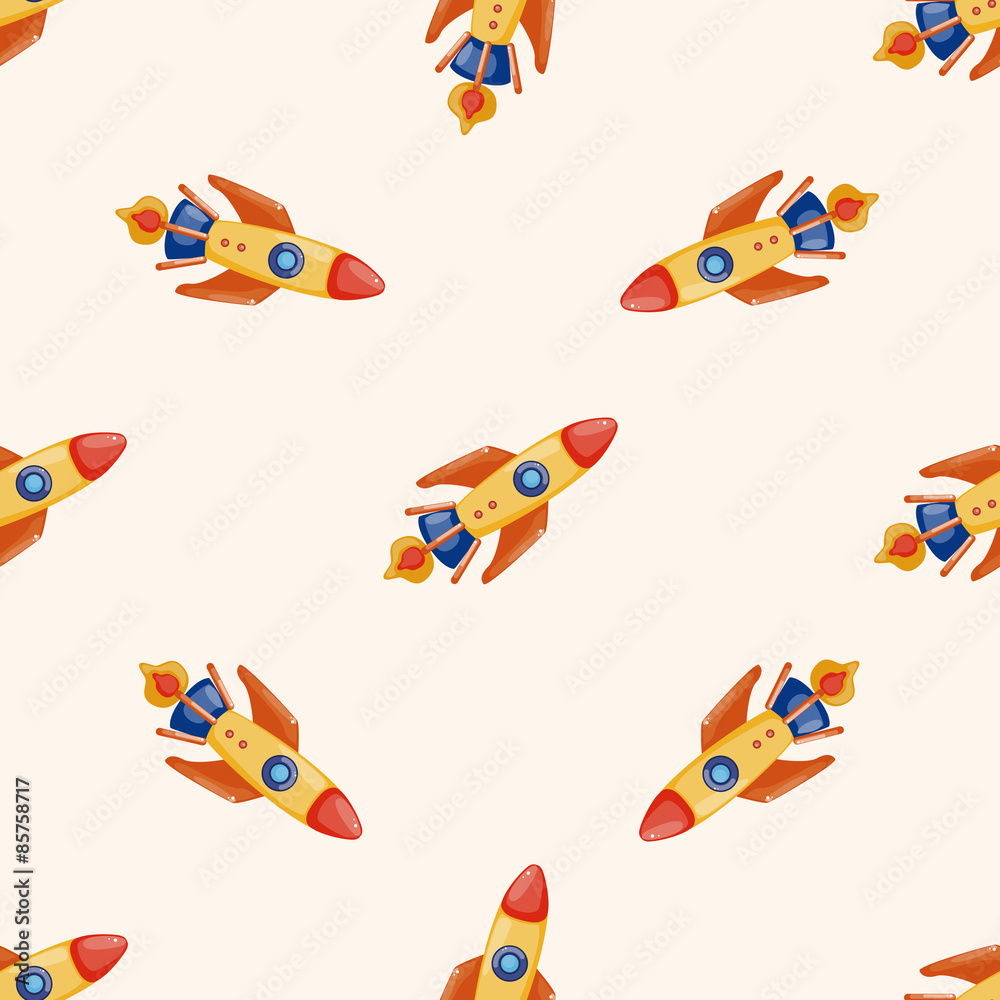 spaceship , cartoon seamless pattern background