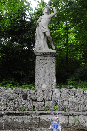 Fountains and sculptures of the castle Hellbrunn, Salzburg, Austria