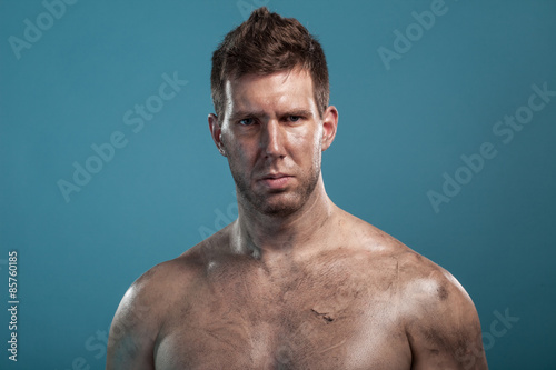Portrait of dirty man