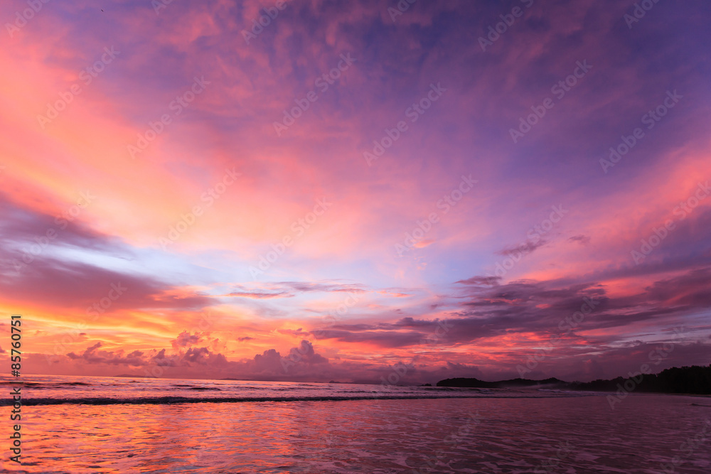 Beautiful twilight sunset sky  over Andaman sea, Thailand.