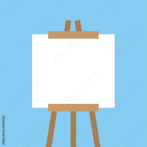 Wooden easel with blank canvas
