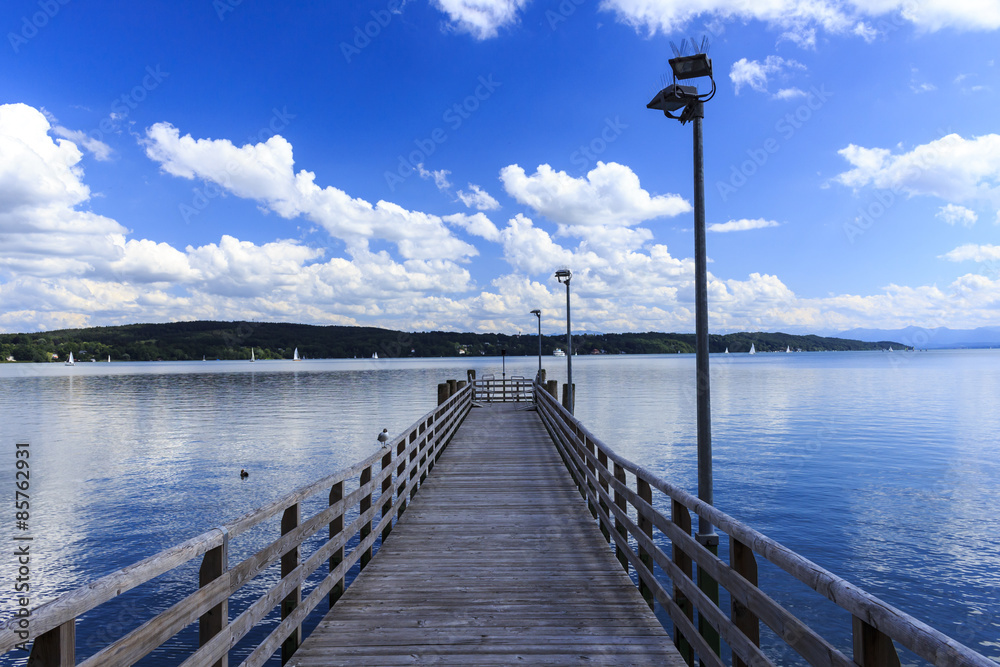 A boat dock on Lake Starnberg