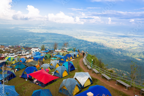 Camping tents in northern of Thailand.