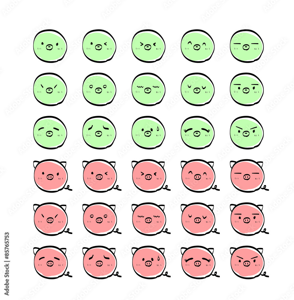 丸いキャラクター07 Stock Vector Adobe Stock