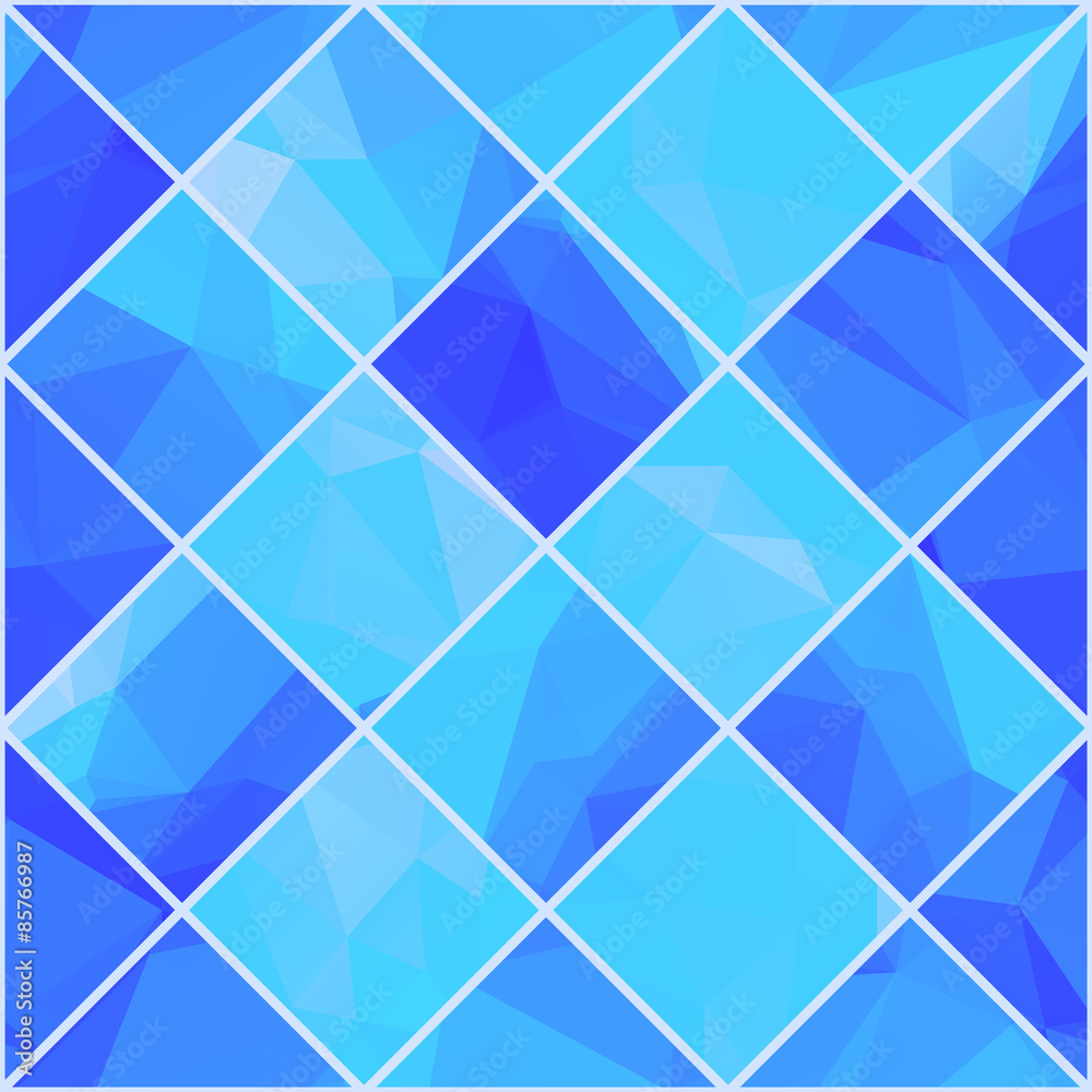 Fototapeta premium Geometric mosaik blue background