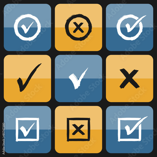 Vector checkbox Set of hand drawn Icons