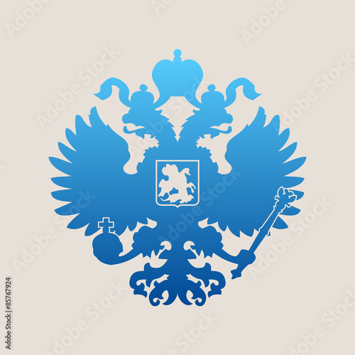 Russian coat of arms double-headed eagle emblem. Symbol
