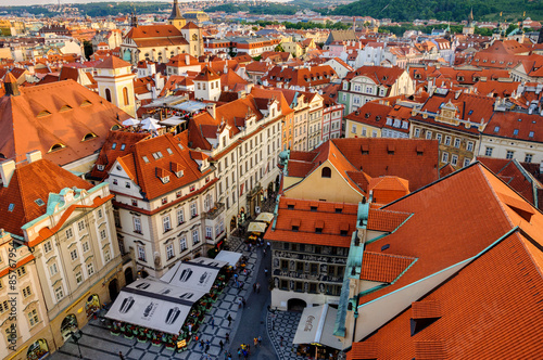 Panoramic View from the top on Old Prague City