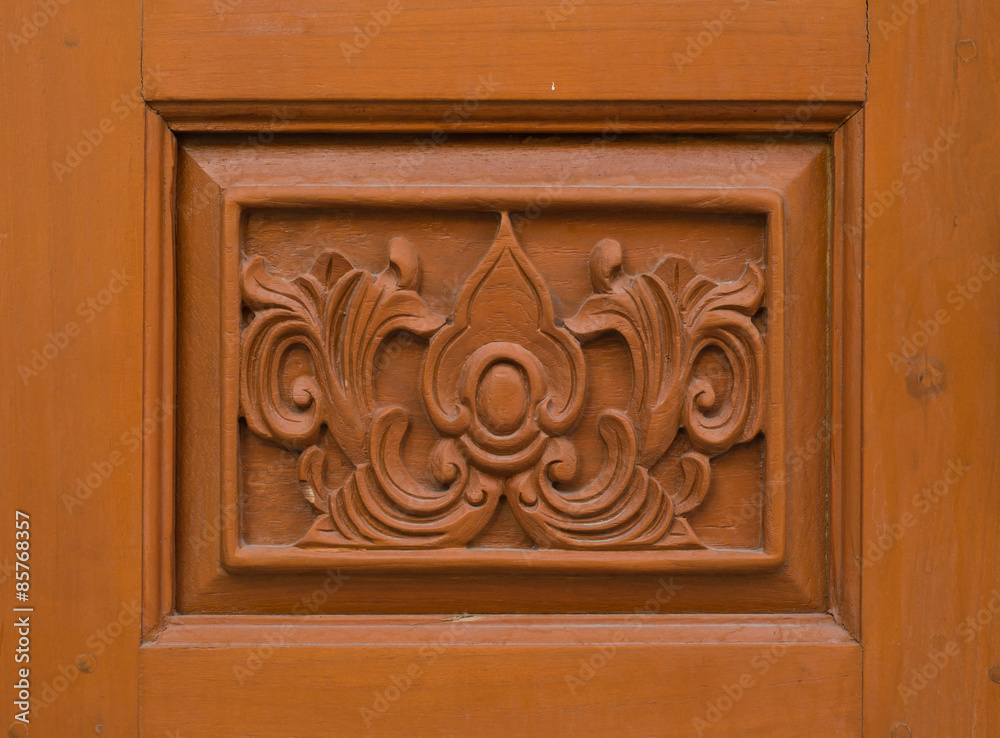 flower carved on wood background flower carved on wood background