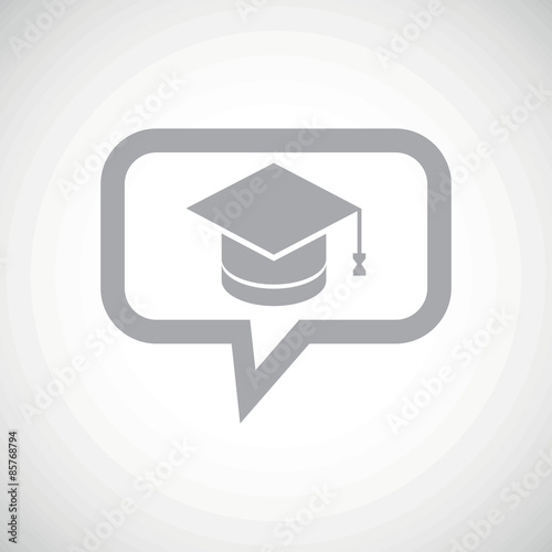 Graduation grey message icon