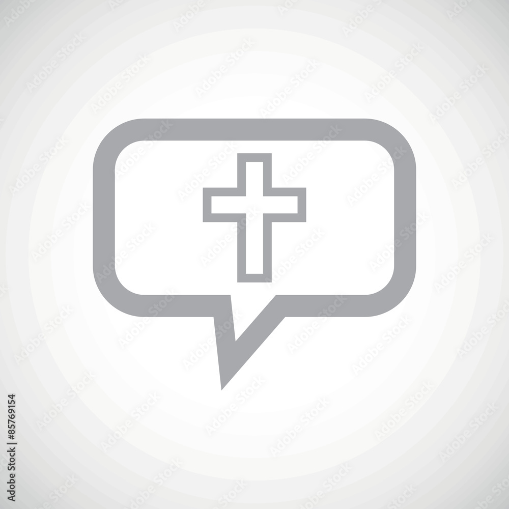 Fototapeta premium Christian cross grey message icon