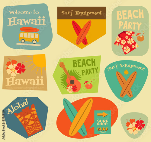 Hawaii stickers collection