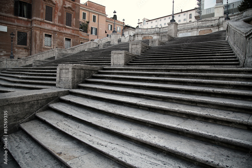 Spanish square with Spanish Steps in Rome Italy Spanish square with Spanish Steps in Rome Italy