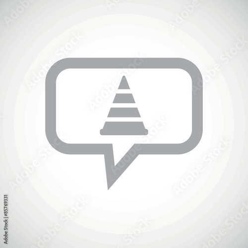 Traffic cone grey message icon