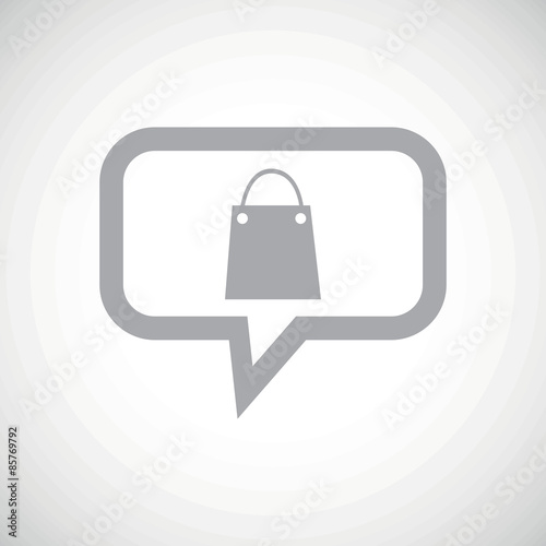 Shopping bag grey message icon