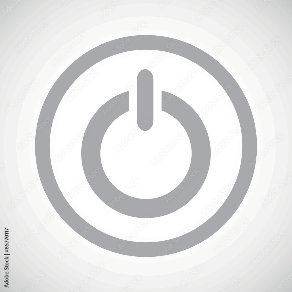 Grey power sign icon Grey power sign icon