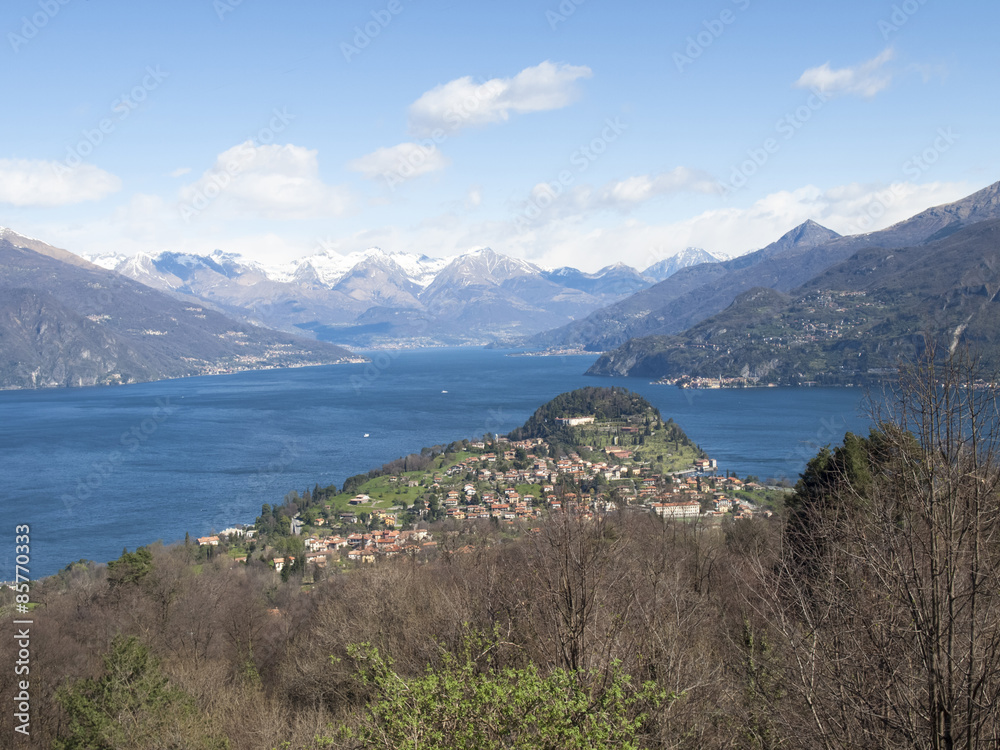 Lake of Como and view of Bellagio