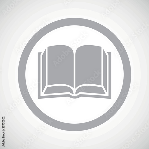 Grey book sign icon