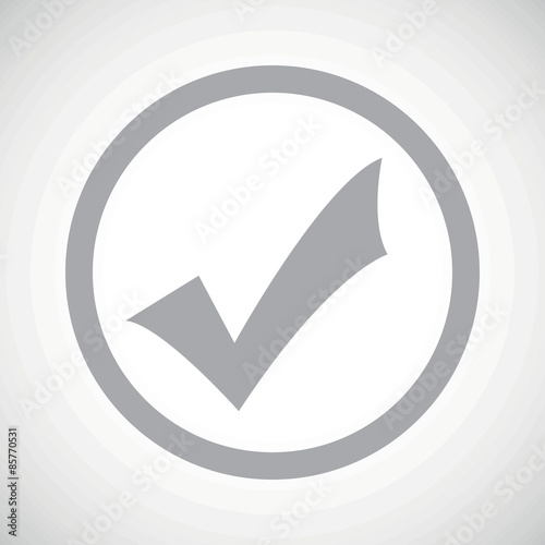 Grey tick mark sign icon