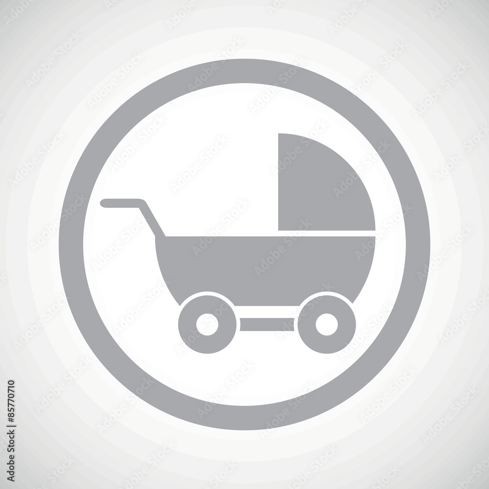 Grey pram sign icon Grey pram sign icon