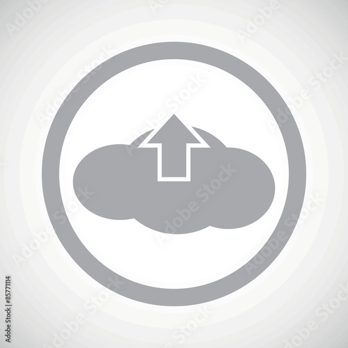 Grey cloud upload sign icon