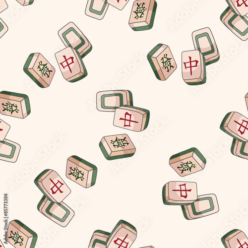 Mahjong , cartoon seamless pattern background