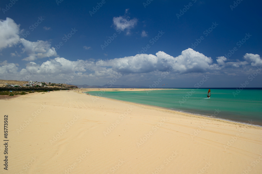 Windsurfer at Risco del Paso, Fuerteventura Windsurfer at Risco del Paso, Fuerteventura