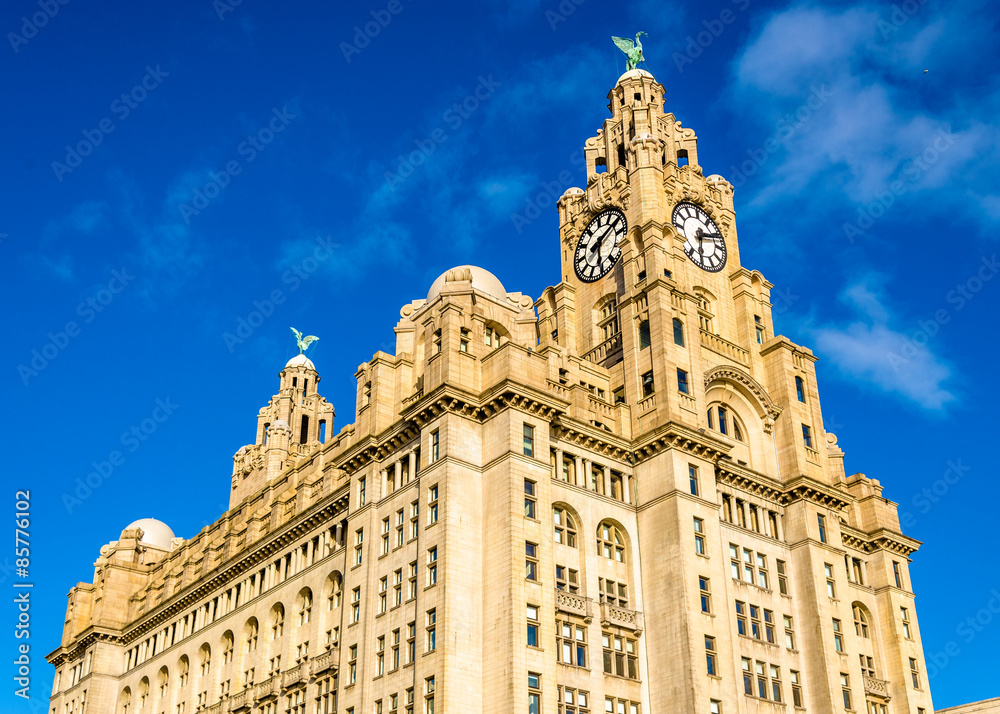 The Royal Liver Building in Liverpool - England