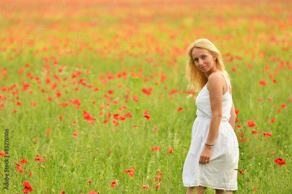 happy pregnant woman in poppie field happy pregnant woman in poppie field