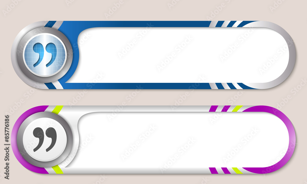 Vector buttons for your text and quotation mark Vector buttons for your text and quotation mark