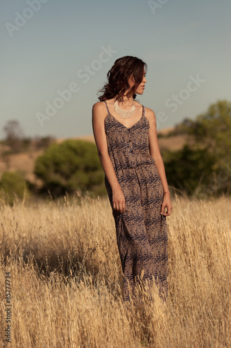Young female model outdoors in stylish jumpsuit