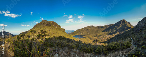 Panoramic view of the Chirripó peak and San Juan lake  in the Chirripó National Park in Costa Rica photo